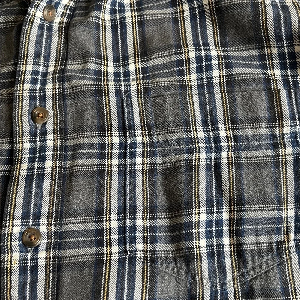 J. Crew Navy Gray and White Plaid Button Down Shirt